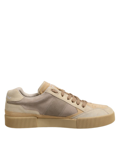 Dolce &amp; Gabbana beige leren lage veterschoenen