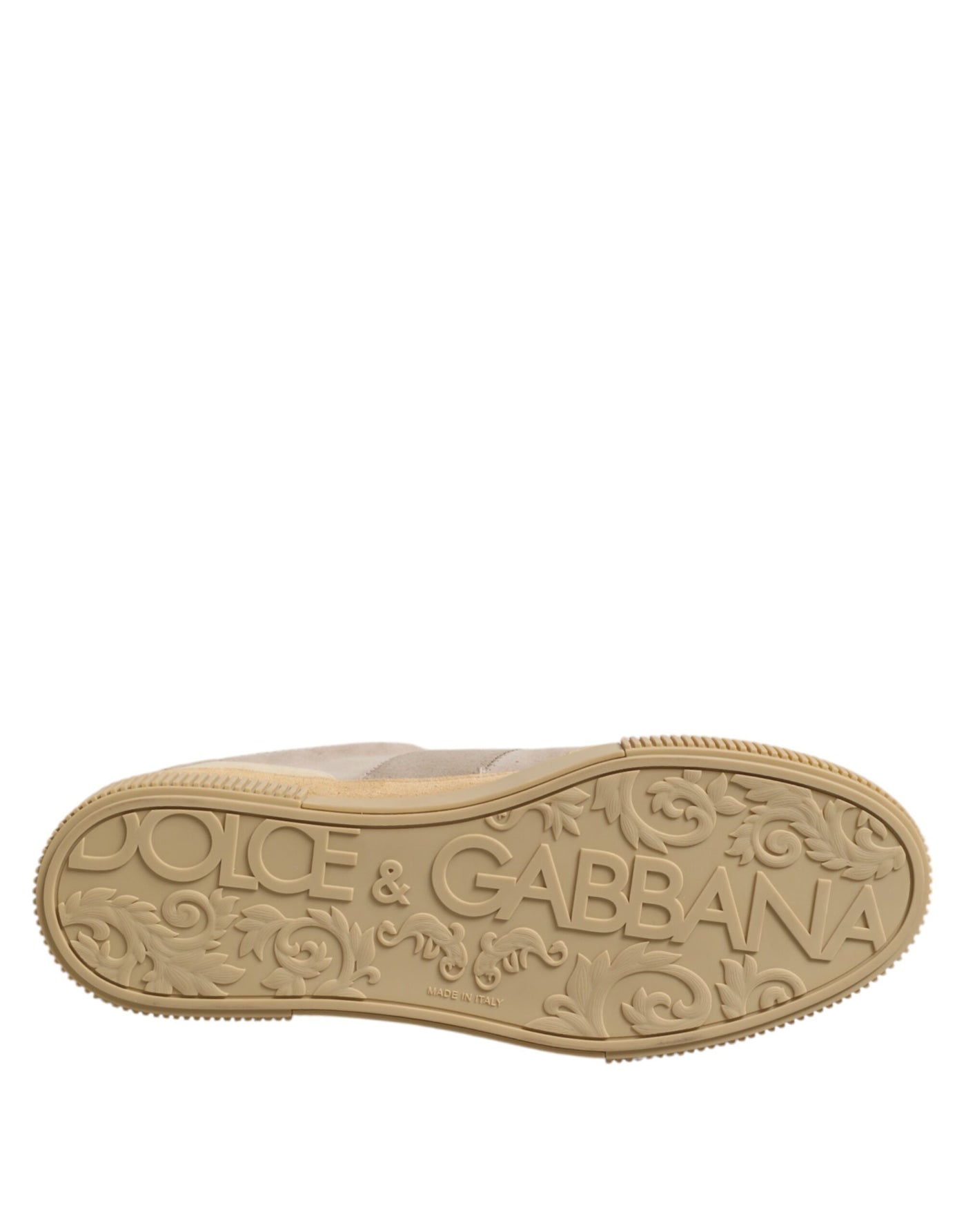 Dolce &amp; Gabbana beige leren lage veterschoenen