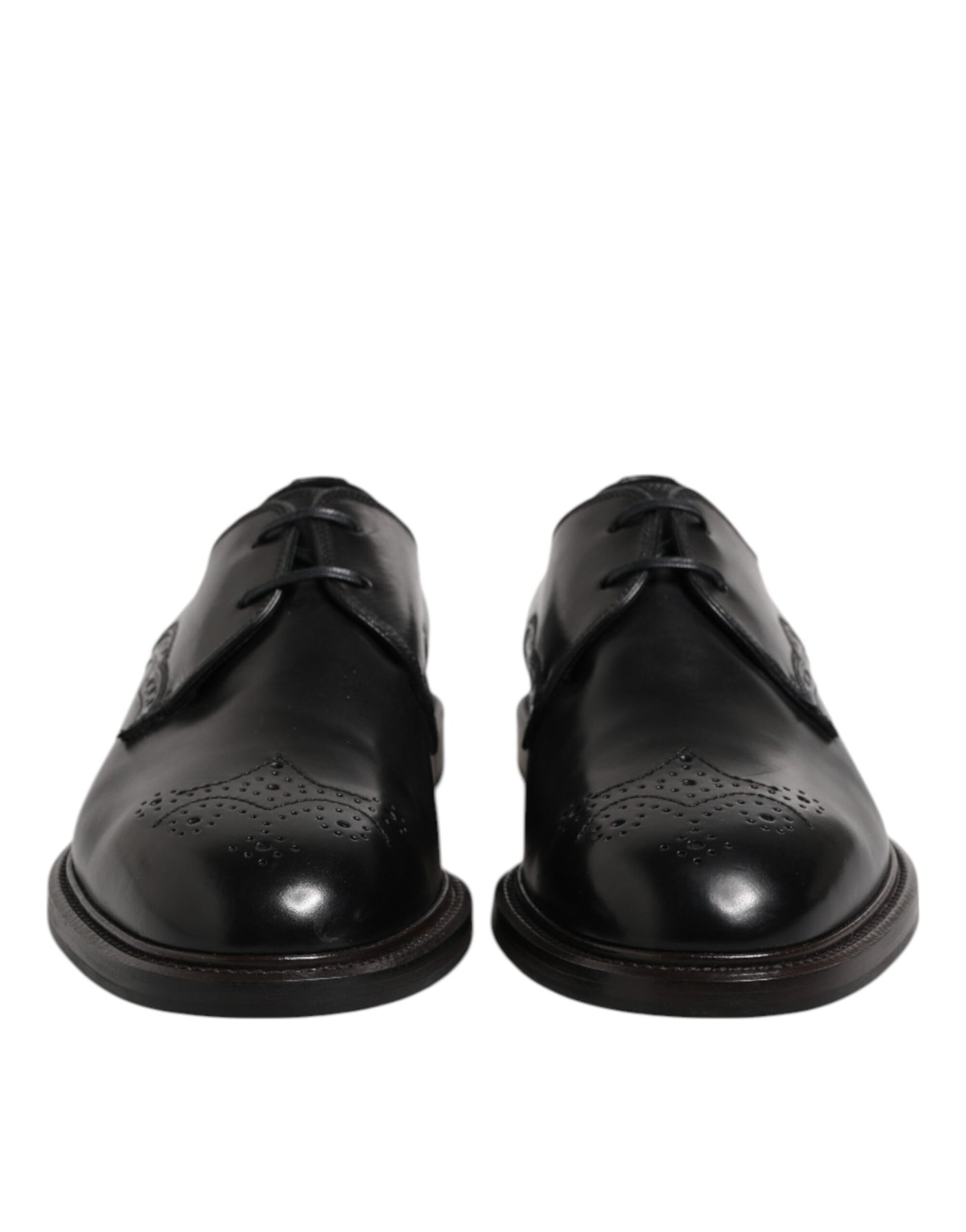 Dolce &amp; Gabbana Zwarte Leren Derby Wingtip Formele Schoenen