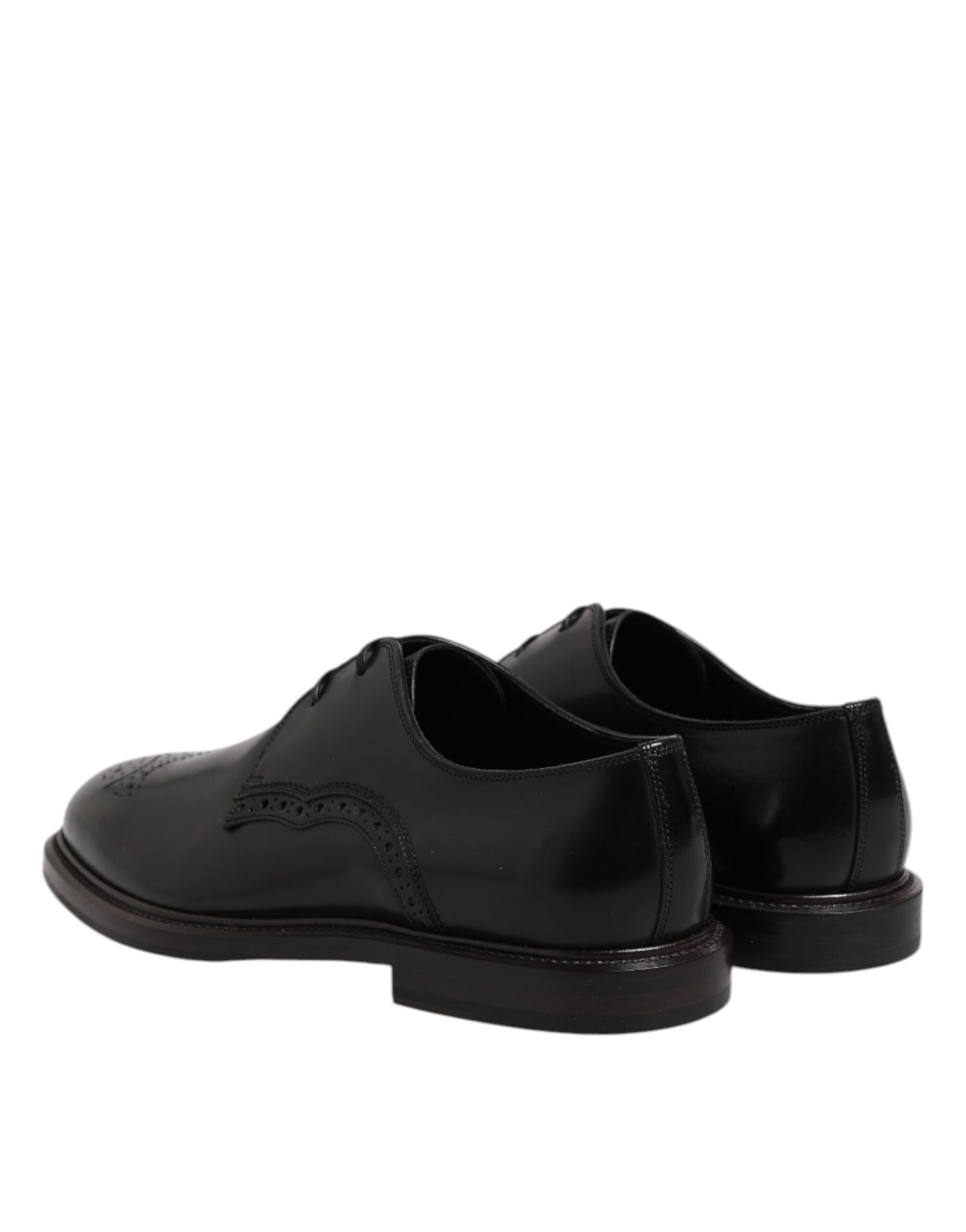 Dolce &amp; Gabbana Zwarte Leren Derby Wingtip Formele Schoenen