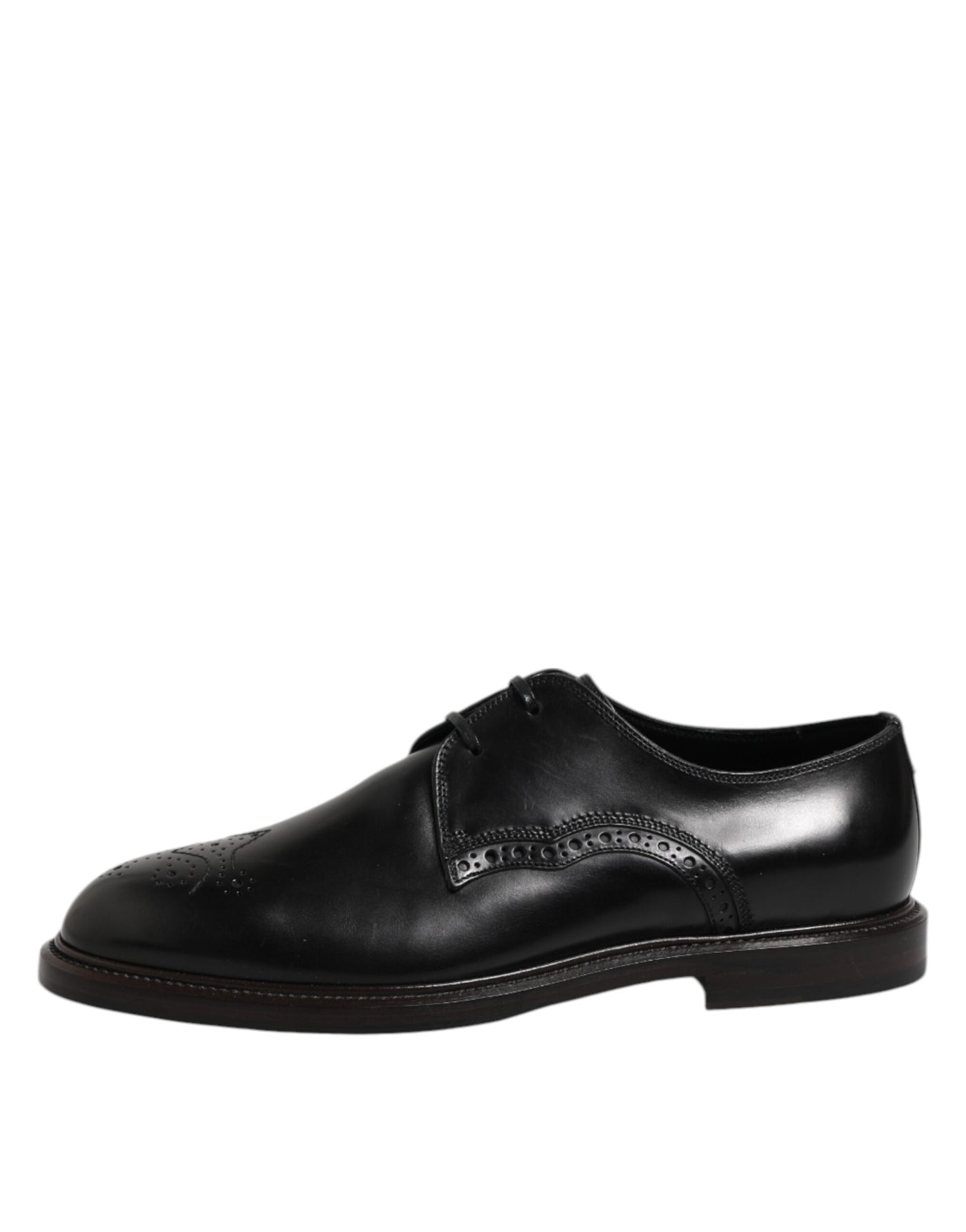 Dolce &amp; Gabbana Zwarte Leren Derby Wingtip Formele Schoenen