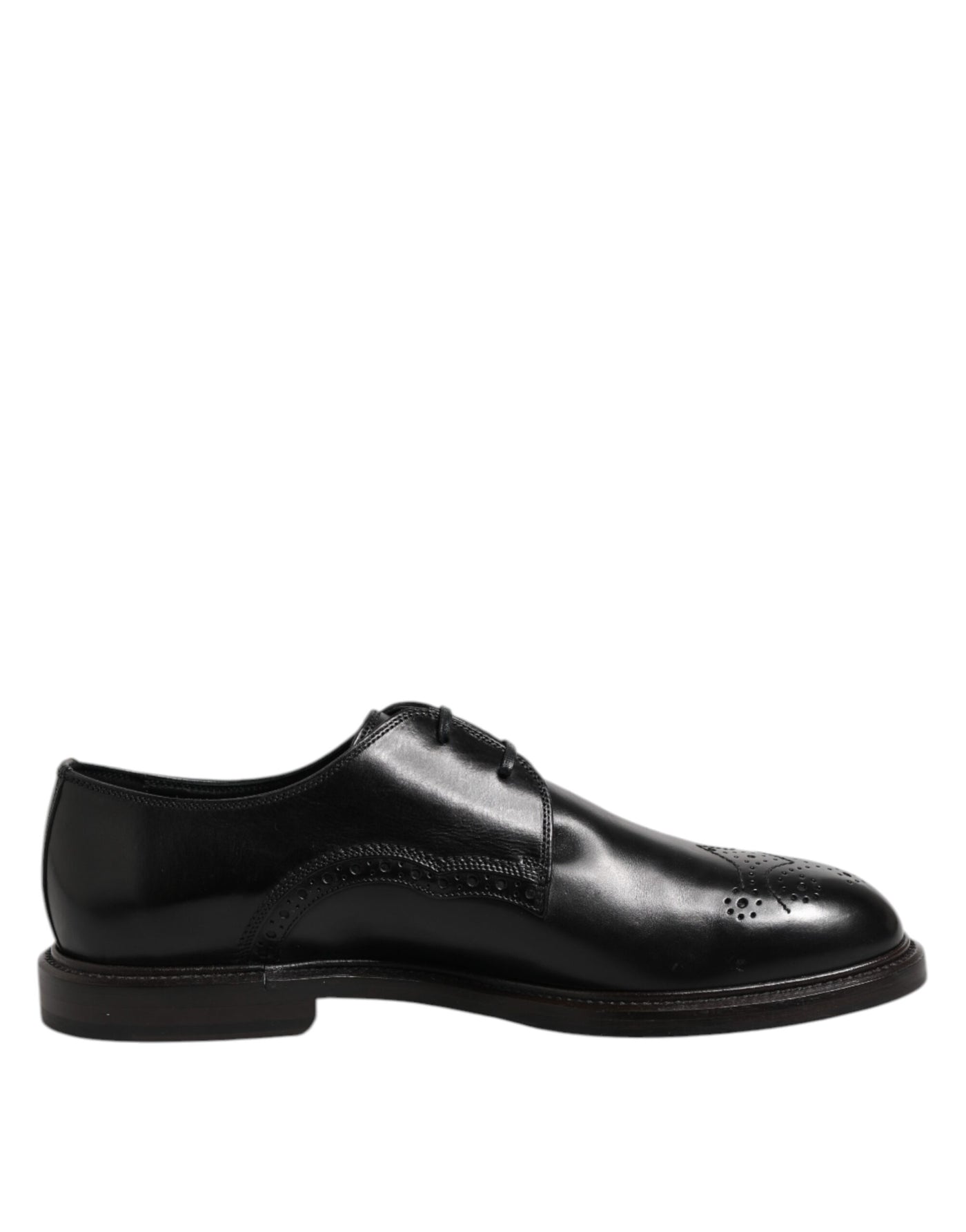 Dolce &amp; Gabbana Zwarte Leren Derby Wingtip Formele Schoenen