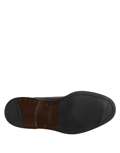 Dolce &amp; Gabbana Zwarte Leren Derby Wingtip Formele Schoenen