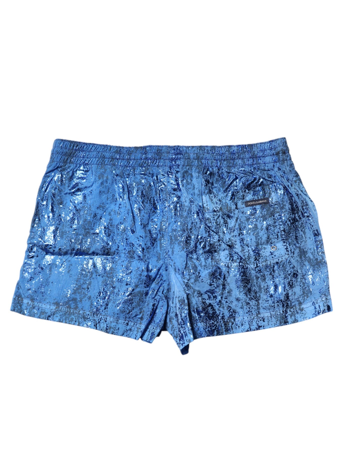 Dolce &amp; Gabbana Blue Logo Drawstring Beachwear Shorts Badmode