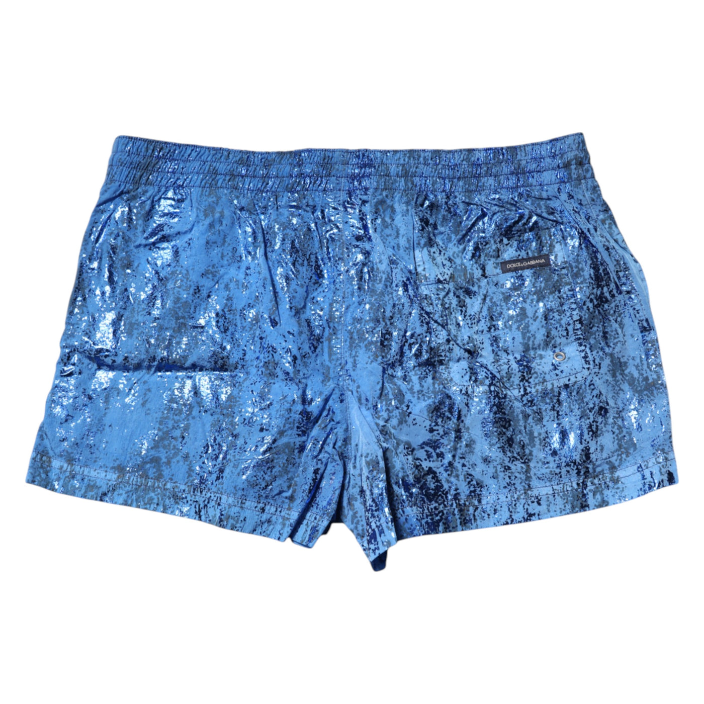 Dolce &amp; Gabbana Blue Logo Drawstring Beachwear Shorts Badmode