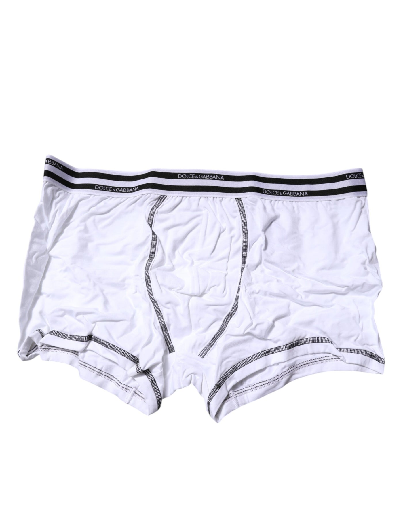 Dolce & Gabbana White Cotton Stretch Regular Boxer Underwear