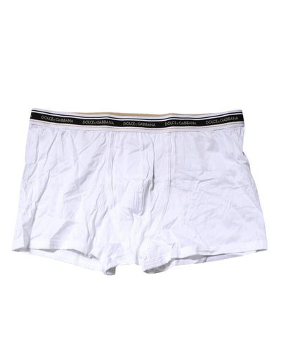 Boxer classique en coton stretch blanc Dolce &amp; Gabbana