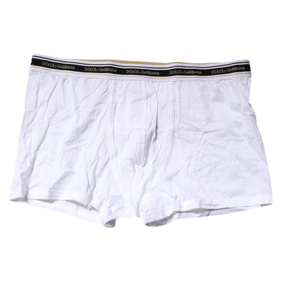 Boxer classique en coton stretch blanc Dolce &amp; Gabbana