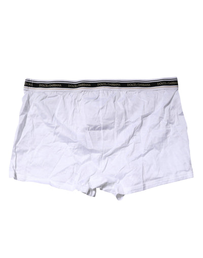 Boxer classique en coton stretch blanc Dolce &amp; Gabbana