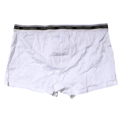 Boxer classique en coton stretch blanc Dolce &amp; Gabbana
