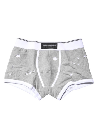 Boxer classique en coton stretch gris Dolce &amp; Gabbana