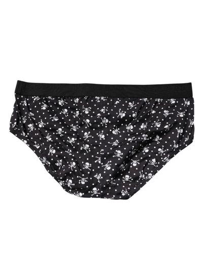 Sous-vêtement régulier en coton noir imprimé Dolce &amp; Gabbana