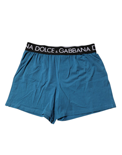 Dolce &amp; Gabbana Blue Logo Taille Regular Boxershorts Ondergoed