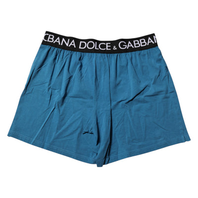 Dolce &amp; Gabbana Blue Logo Taille Regular Boxershorts Ondergoed