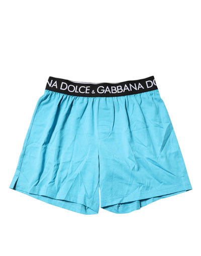 Dolce &amp; Gabbana Blue Logo Taille Regular Boxershorts Ondergoed