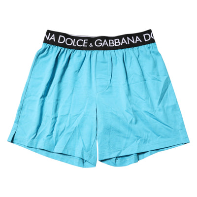 Dolce &amp; Gabbana Blue Logo Taille Regular Boxershorts Ondergoed
