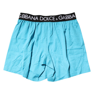 Dolce &amp; Gabbana Blue Logo Taille Regular Boxershorts Ondergoed