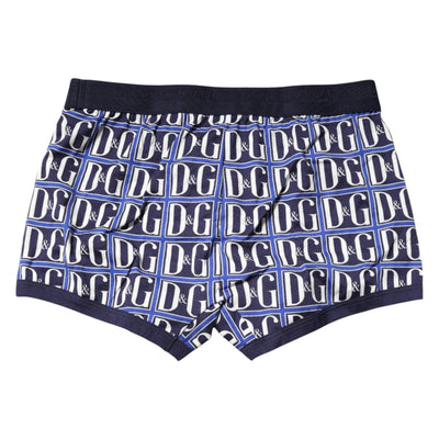 Boxer classique Dolce &amp; Gabbana à imprimé logo bleu