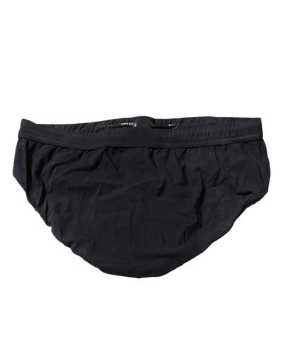 Maillot de bain slip de plage noir à cordon de serrage Dolce &amp; Gabbana pour homme