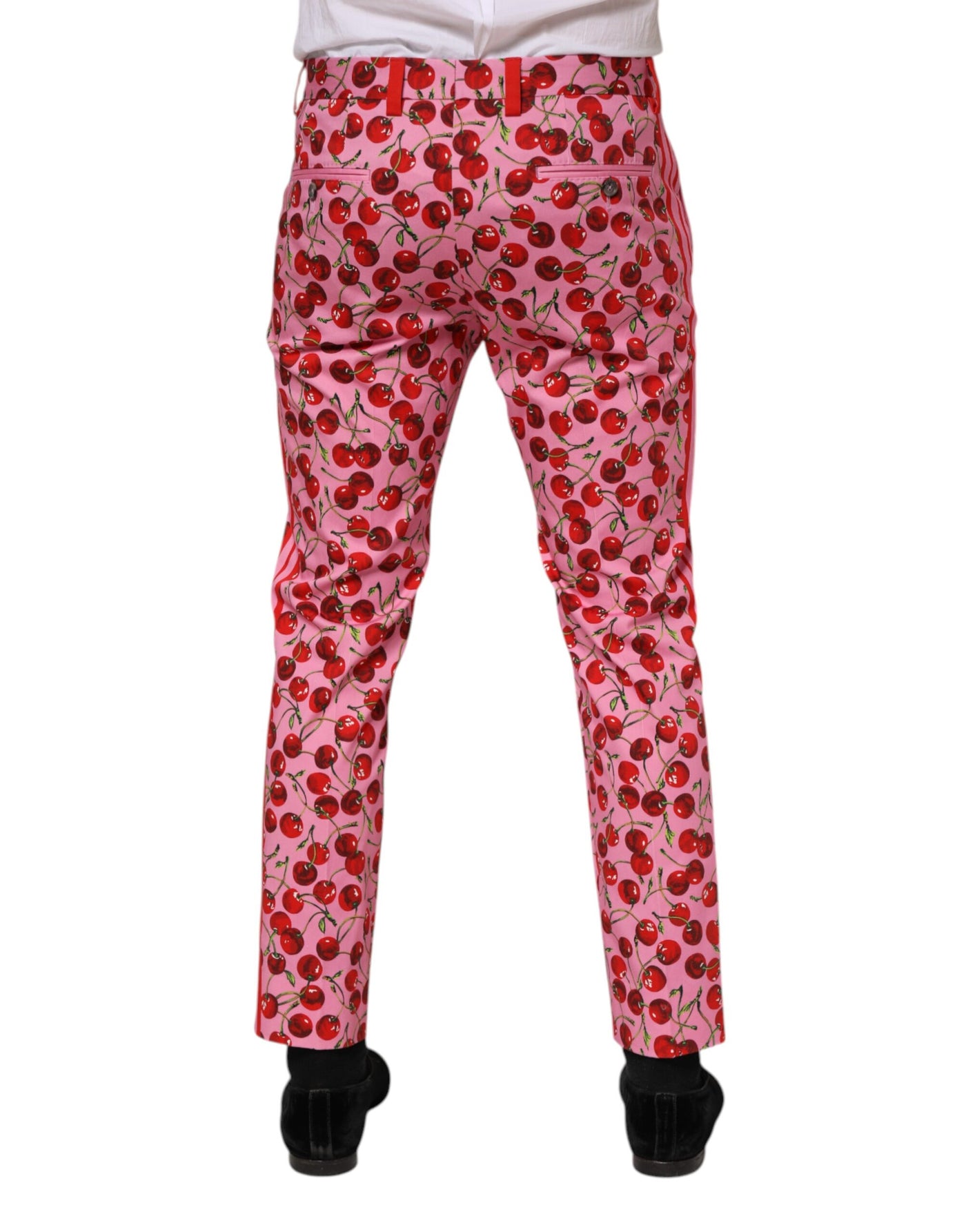 Dolce &amp; Gabbana roze katoenen broek met kersenprint