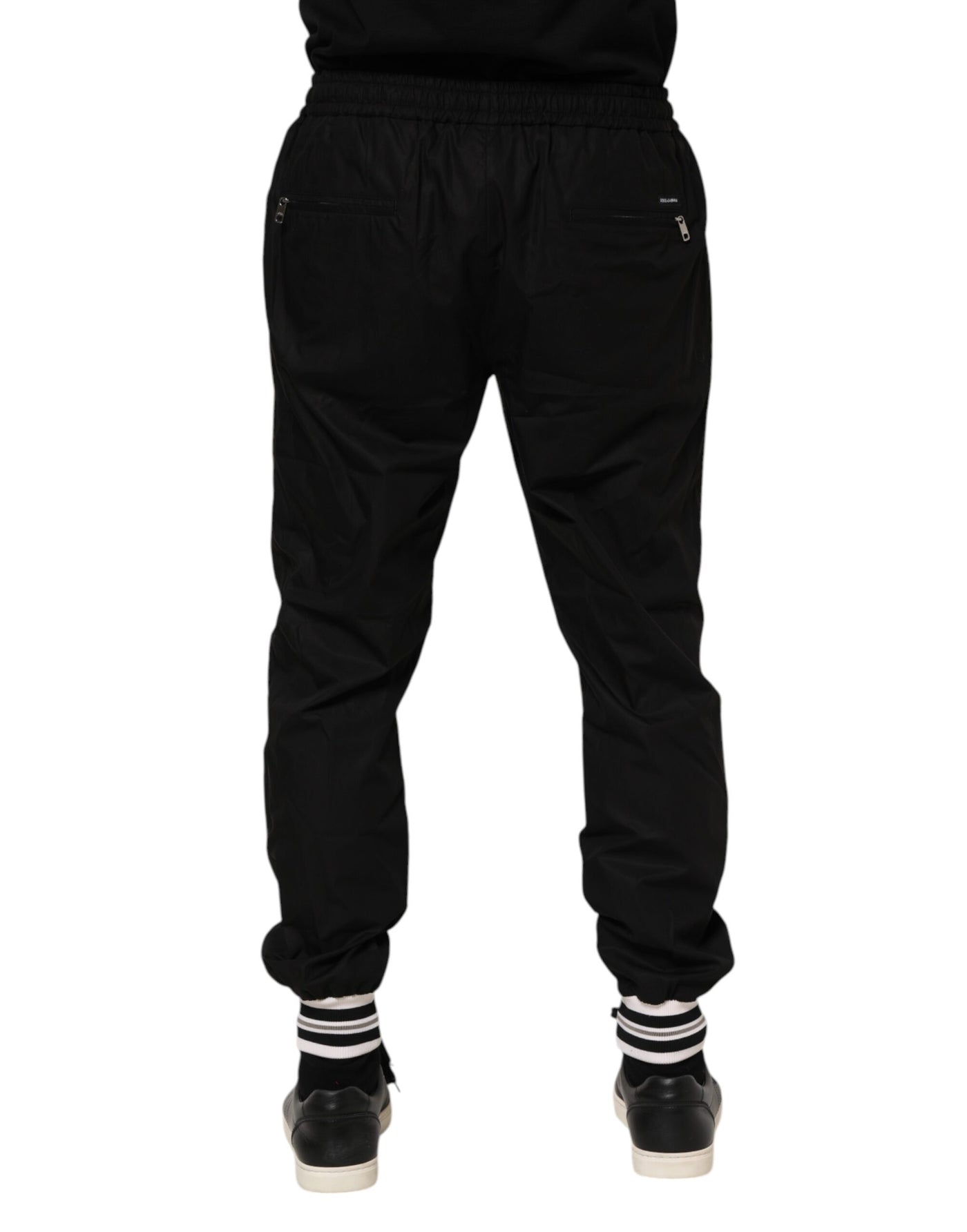 Dolce &amp; Gabbana Zwarte Katoenen Logo Tape Heren Joggingbroek