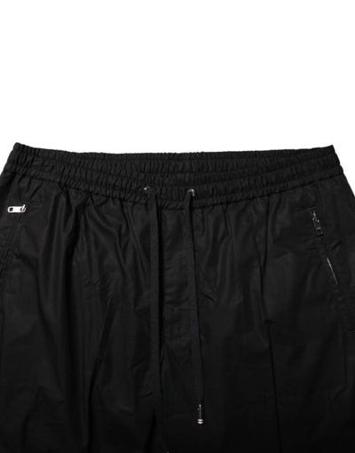 Dolce &amp; Gabbana Zwarte Katoenen Logo Tape Heren Joggingbroek