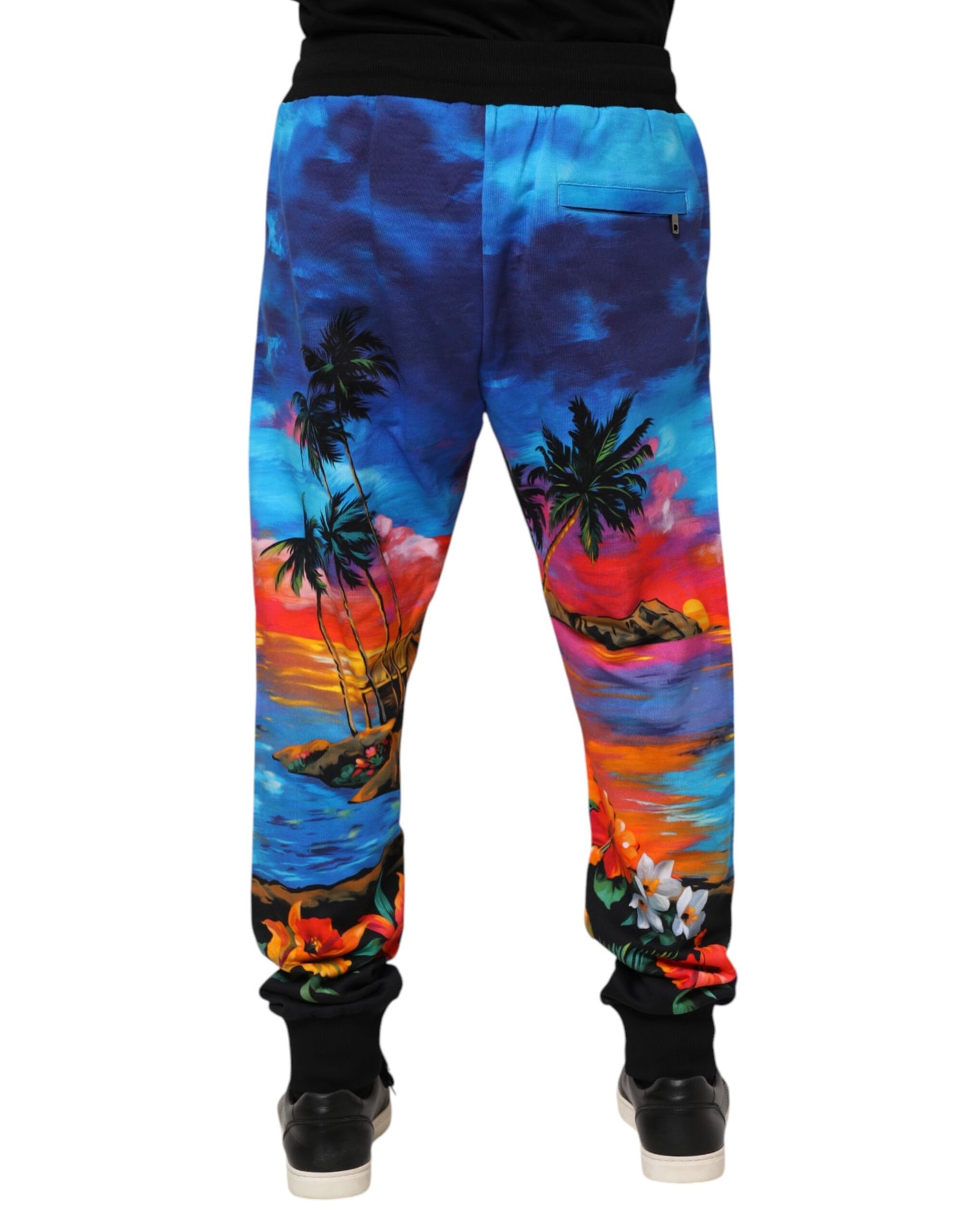 Dolce &amp; Gabbana Blauwe Hawaiiaanse Print Joggingbroek