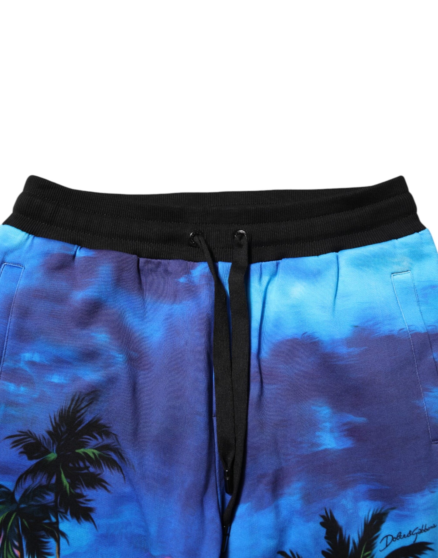 Dolce &amp; Gabbana Blauwe Hawaiiaanse Print Joggingbroek