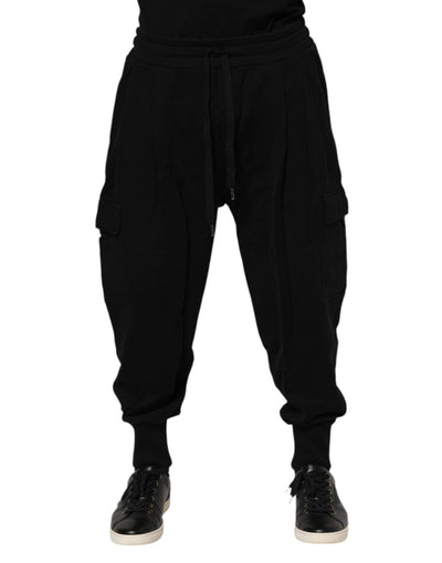 Dolce &amp; Gabbana Zwarte Katoenen Logo Joggingbroek