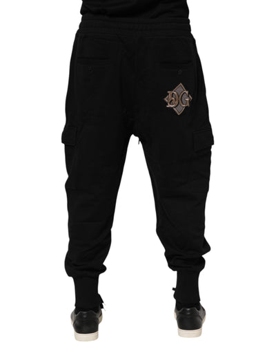 Dolce &amp; Gabbana Zwarte Katoenen Logo Joggingbroek