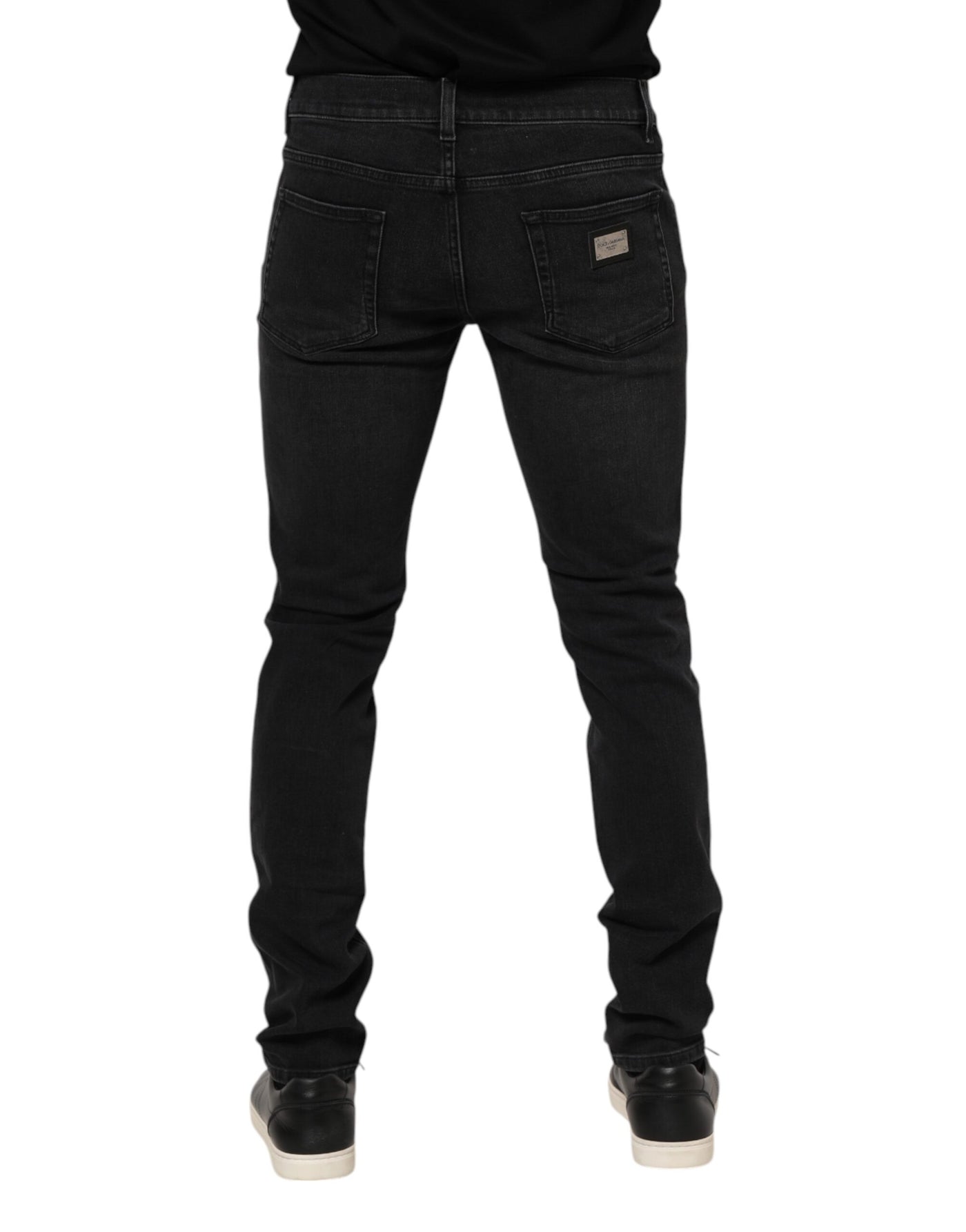 Dolce &amp; Gabbana Zwarte Gewassen Katoenen Skinny Denim Jeans