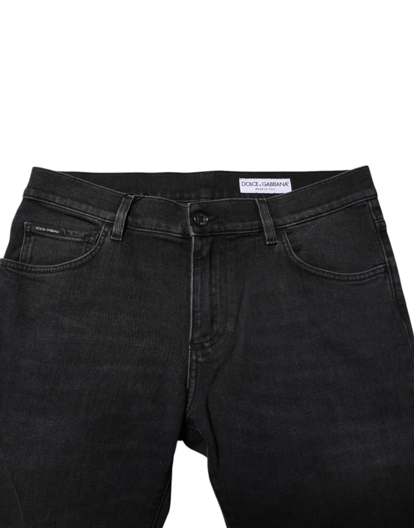 Dolce &amp; Gabbana Zwarte Gewassen Katoenen Skinny Denim Jeans