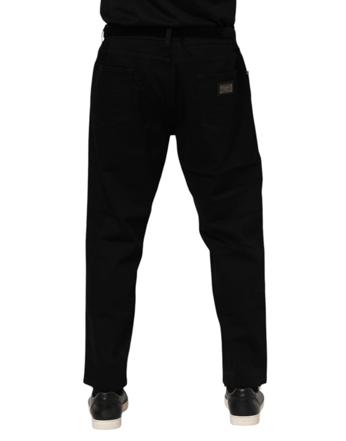 Dolce &amp; Gabbana zwarte katoenen denim jeans met logoplaquette