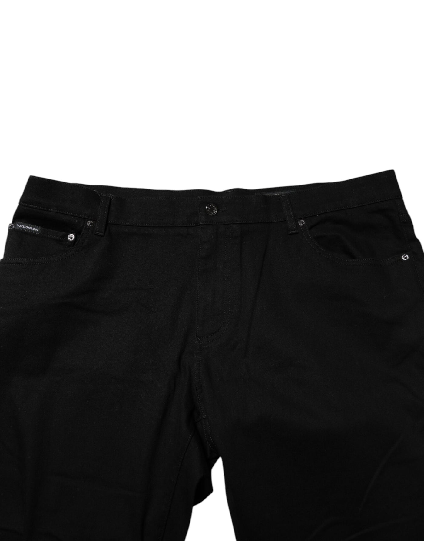 Dolce &amp; Gabbana zwarte katoenen denim jeans met logoplaquette