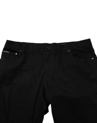 Dolce &amp; Gabbana zwarte katoenen denim jeans met logoplaquette