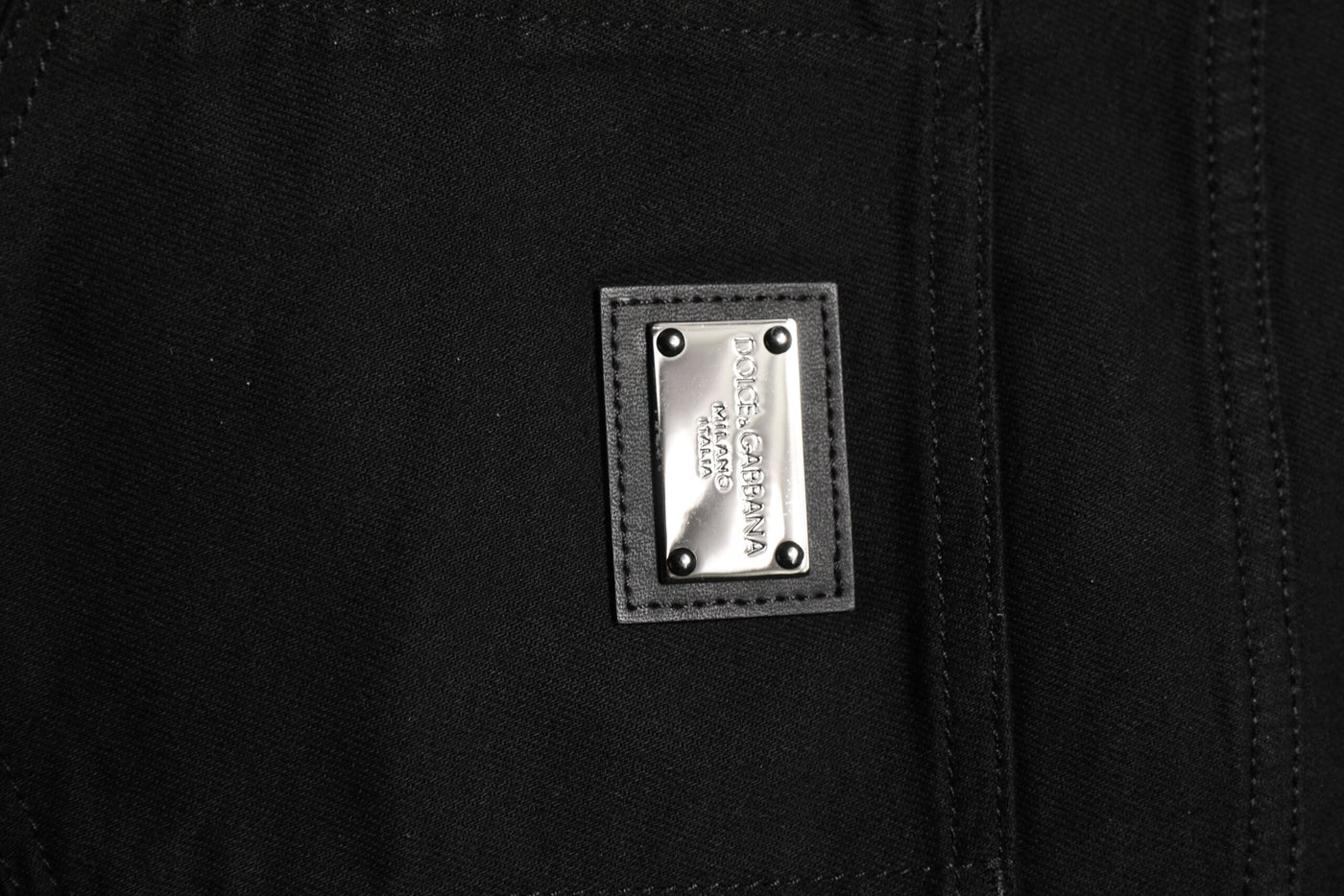Dolce &amp; Gabbana zwarte katoenen denim jeans met logoplaquette