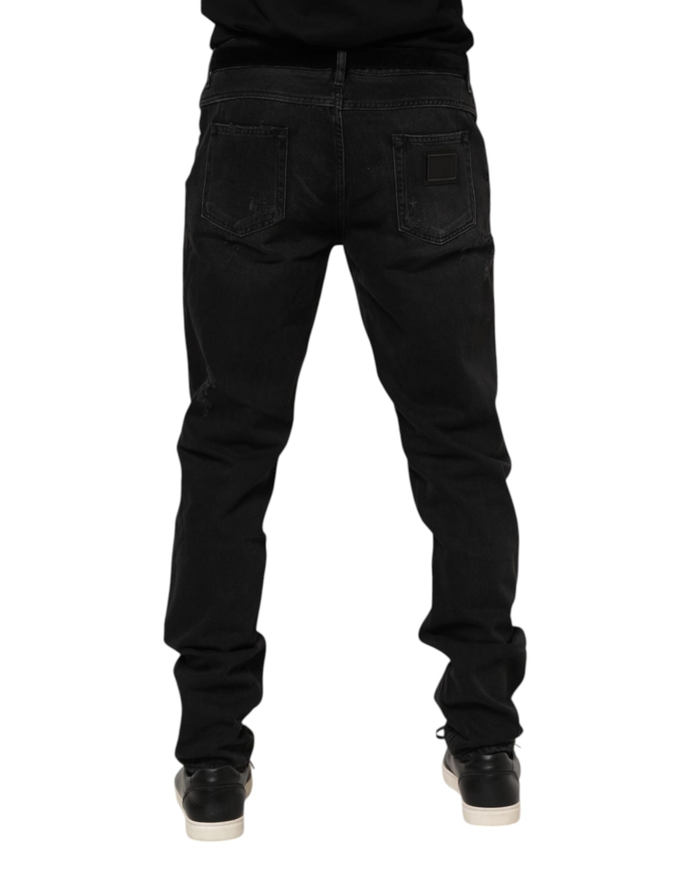 Dolce &amp; Gabbana zwarte skinny jeans met logoplaquette van katoen