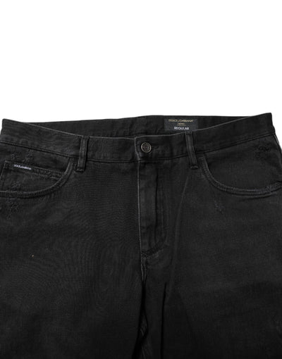 Dolce &amp; Gabbana zwarte skinny jeans met logoplaquette van katoen