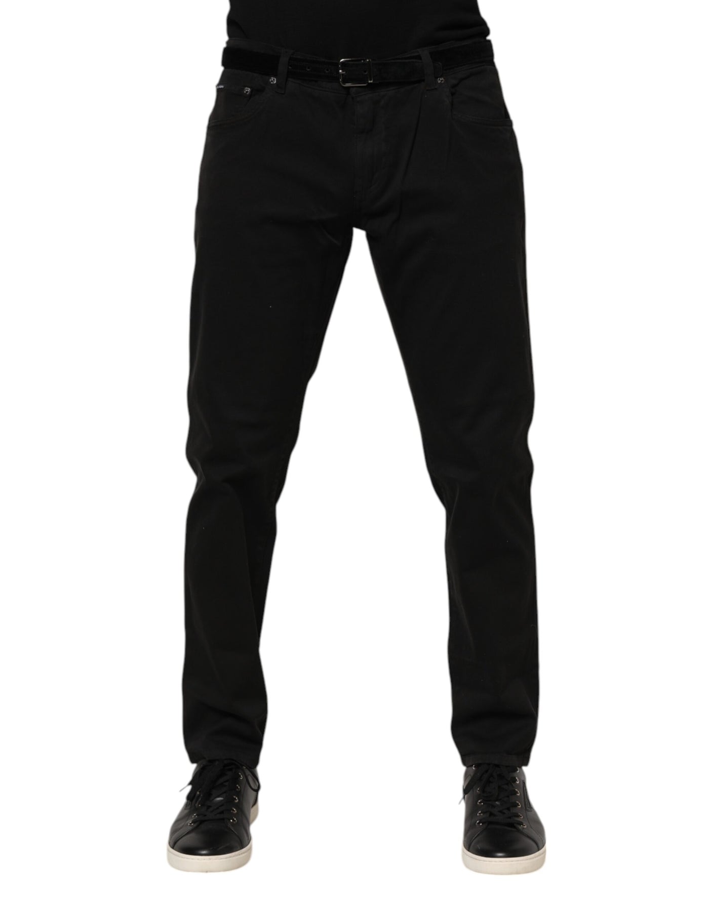 Dolce &amp; Gabbana Zwarte Katoenen GOUDEN Skinny Denim Jeans