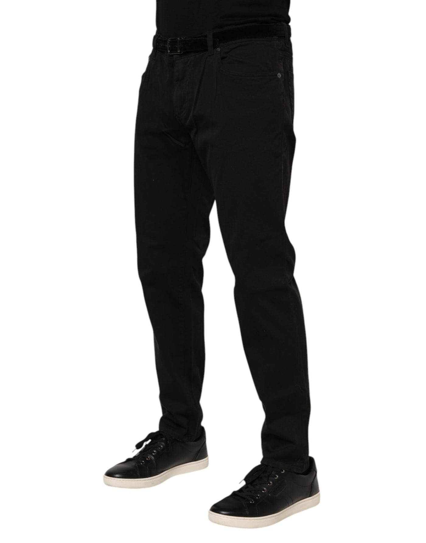 Dolce &amp; Gabbana Zwarte Katoenen GOUDEN Skinny Denim Jeans