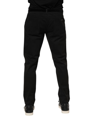 Dolce &amp; Gabbana Zwarte Katoenen GOUDEN Skinny Denim Jeans