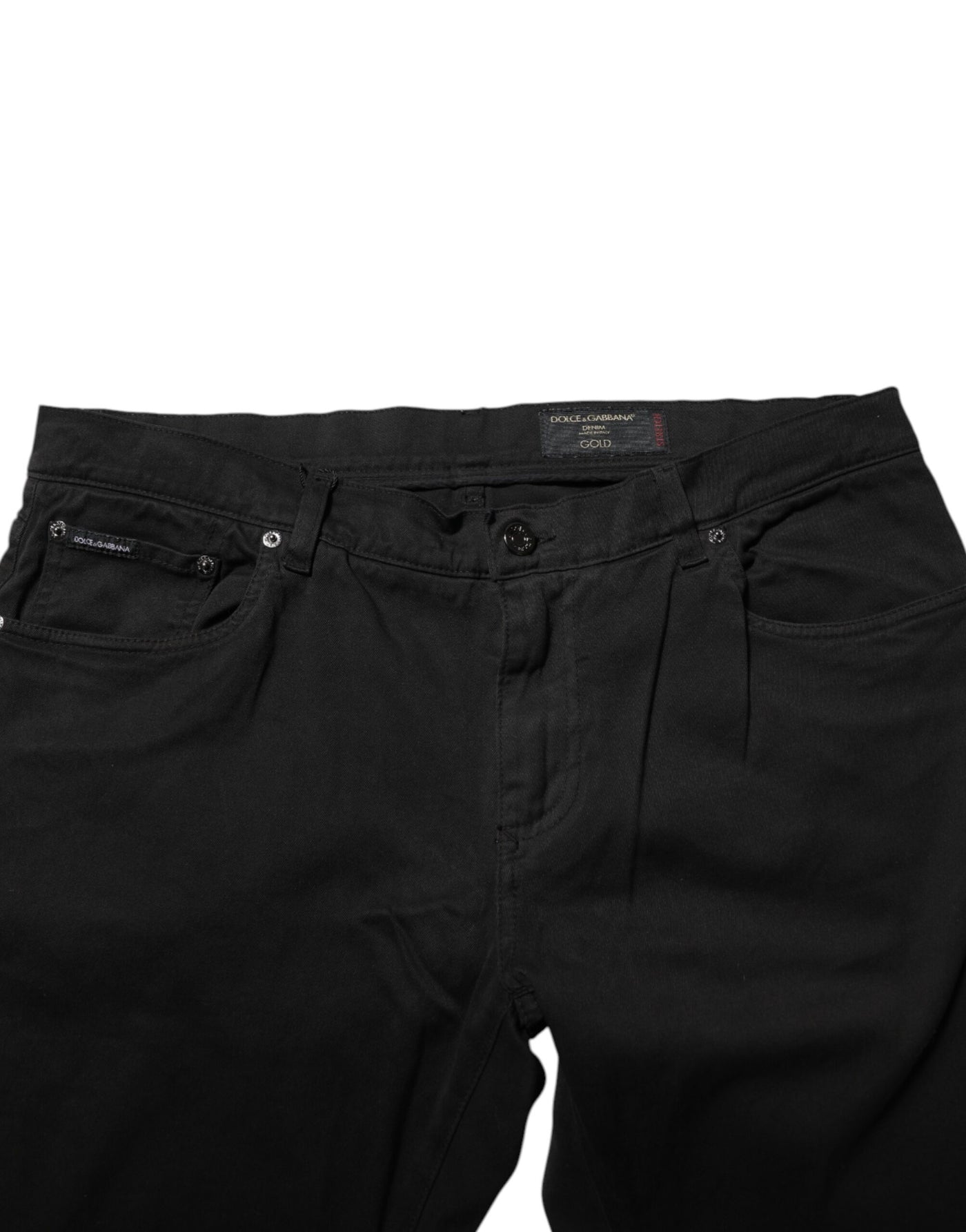 Dolce &amp; Gabbana Zwarte Katoenen GOUDEN Skinny Denim Jeans