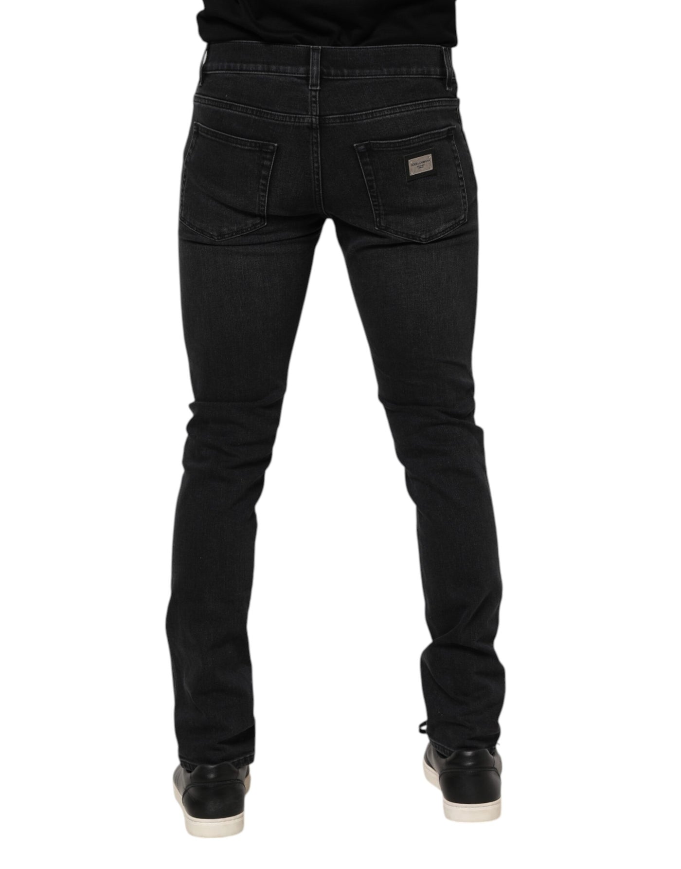 Dolce &amp; Gabbana Zwarte Gewassen Katoenen Skinny Denim Jeans