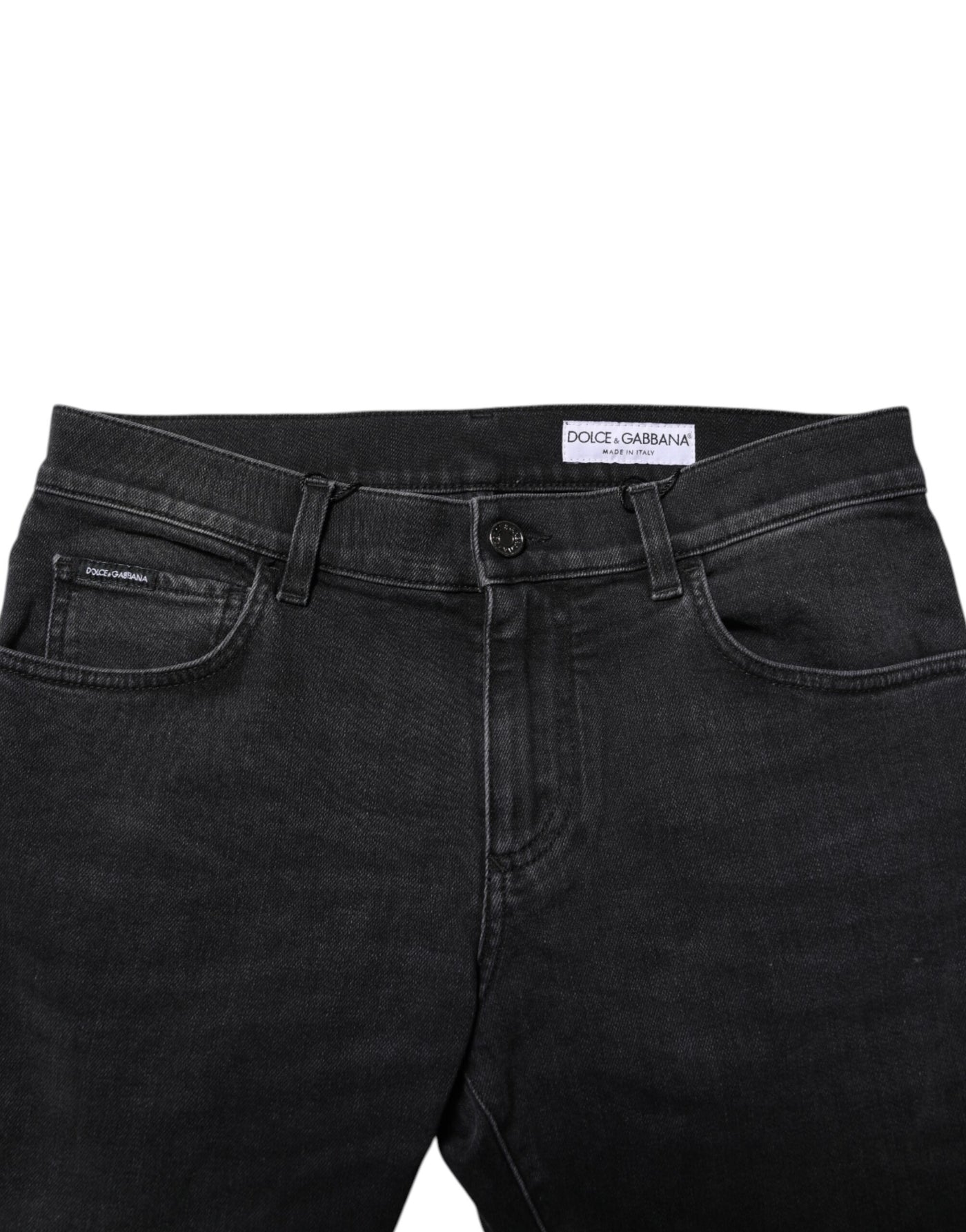 Dolce &amp; Gabbana Zwarte Gewassen Katoenen Skinny Denim Jeans