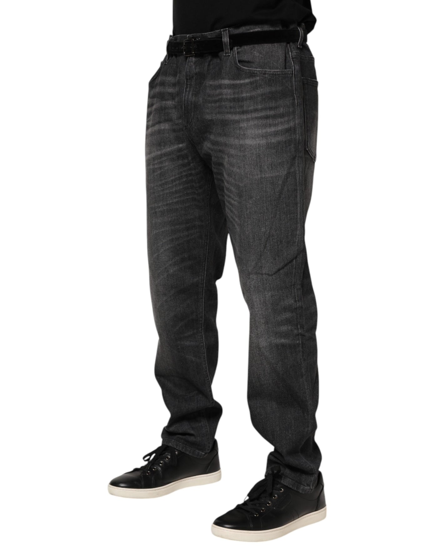 Dolce &amp; Gabbana Grijze Gewassen Katoenen Losse Denim Jeans