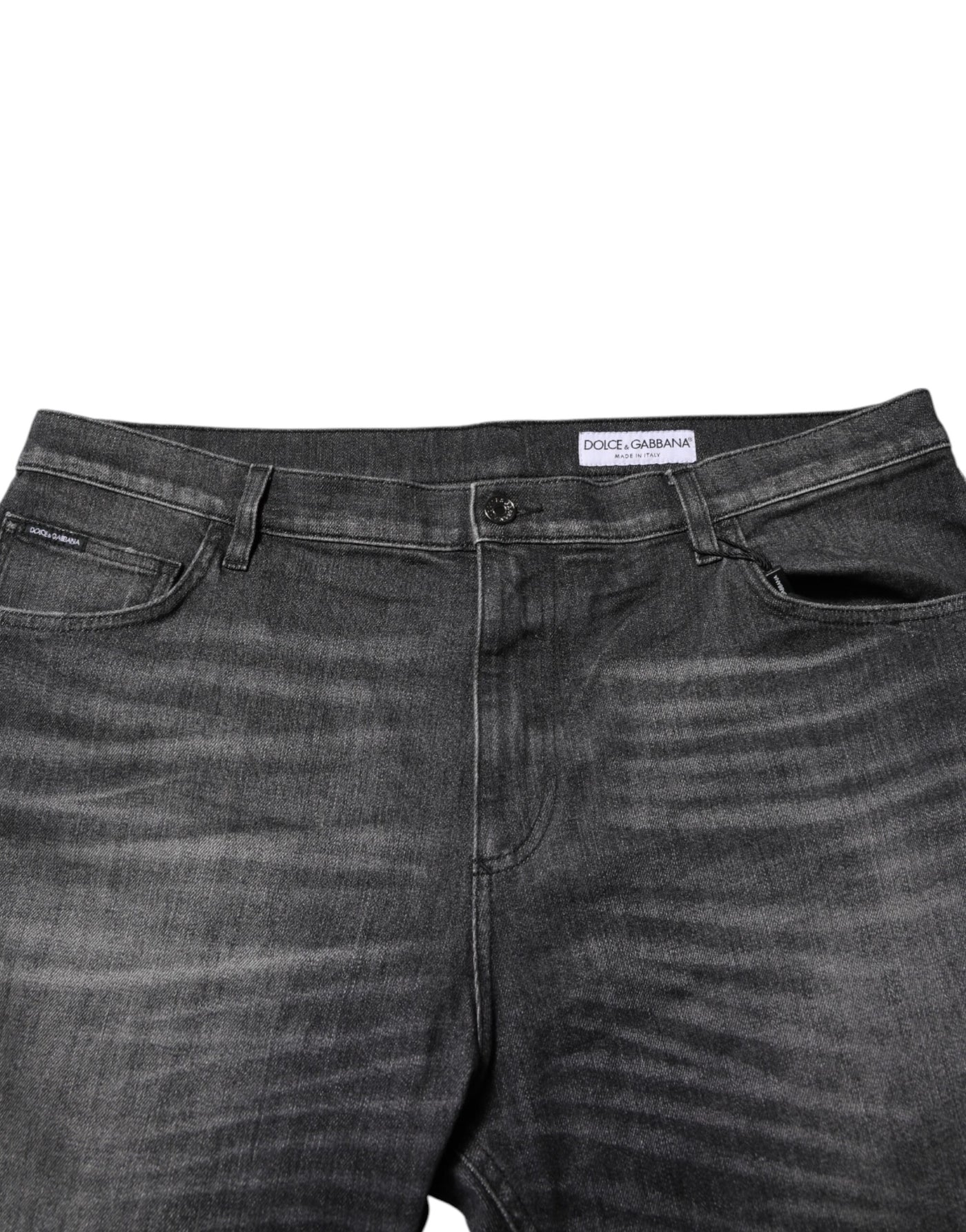 Dolce &amp; Gabbana Grijze Gewassen Katoenen Losse Denim Jeans