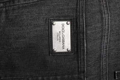 Dolce &amp; Gabbana Grijze Gewassen Katoenen Losse Denim Jeans