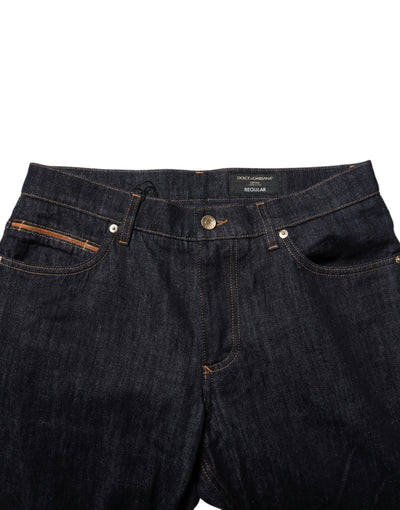 Dolce &amp; Gabbana donkerblauwe katoenen logoplaquette heren denim jeans