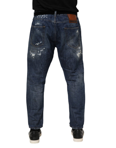 Dolce &amp; Gabbana Blauwe Katoenen Versleten Denim Jeans voor Heren