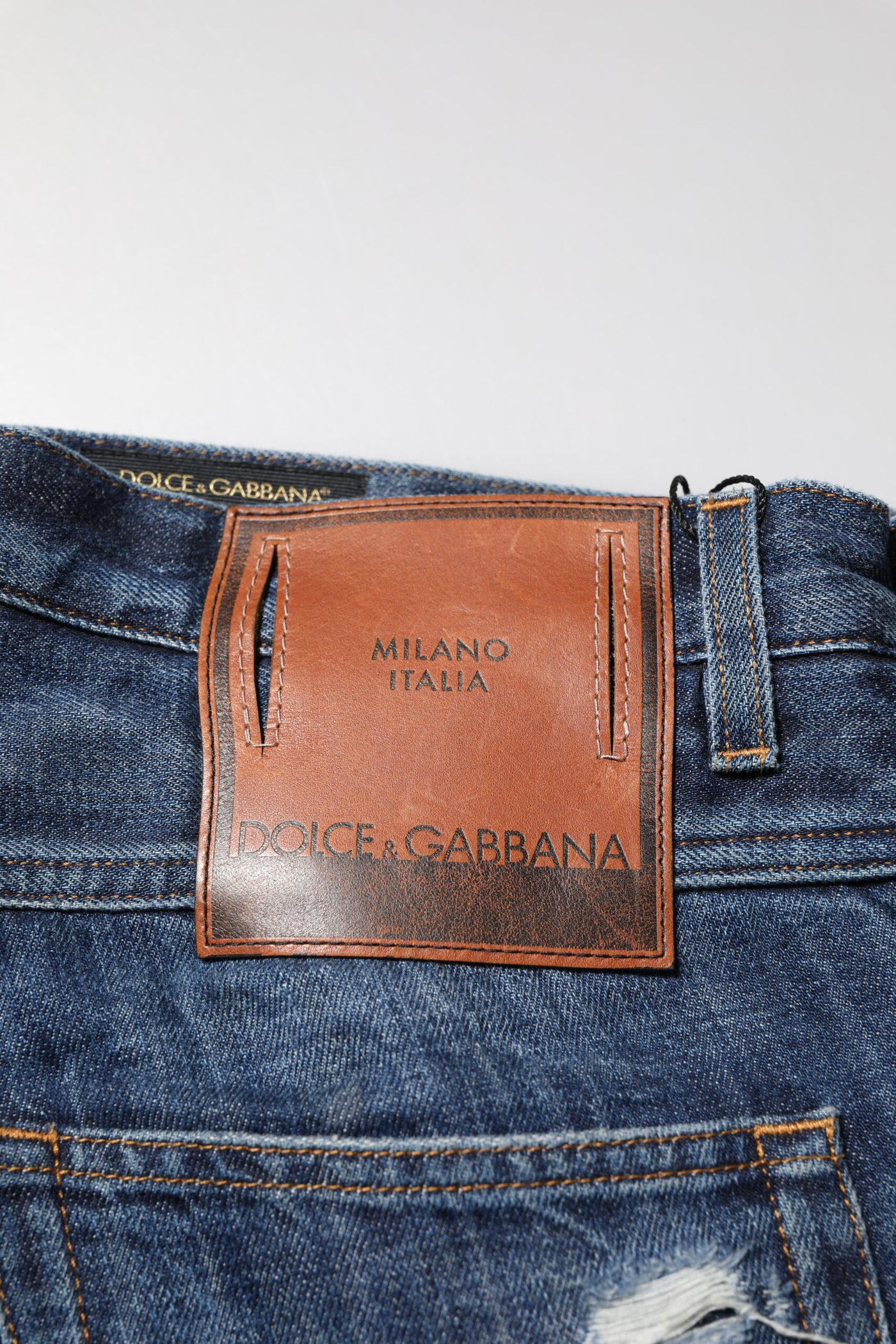 Dolce &amp; Gabbana Blauwe Katoenen Versleten Denim Jeans voor Heren